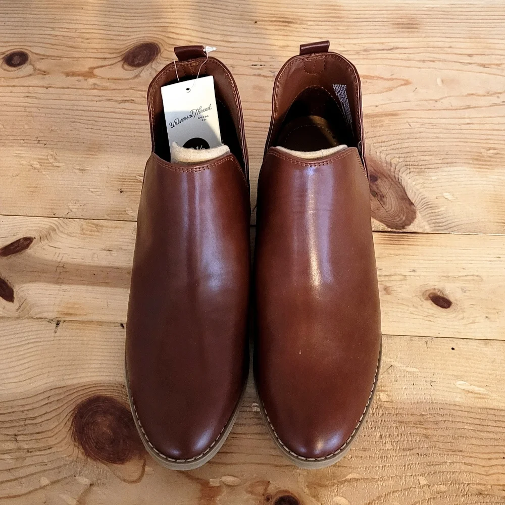 Universal Thread Nora dark cognac ankle booties brown NEW Size 6.5 - Picture 4 of 7